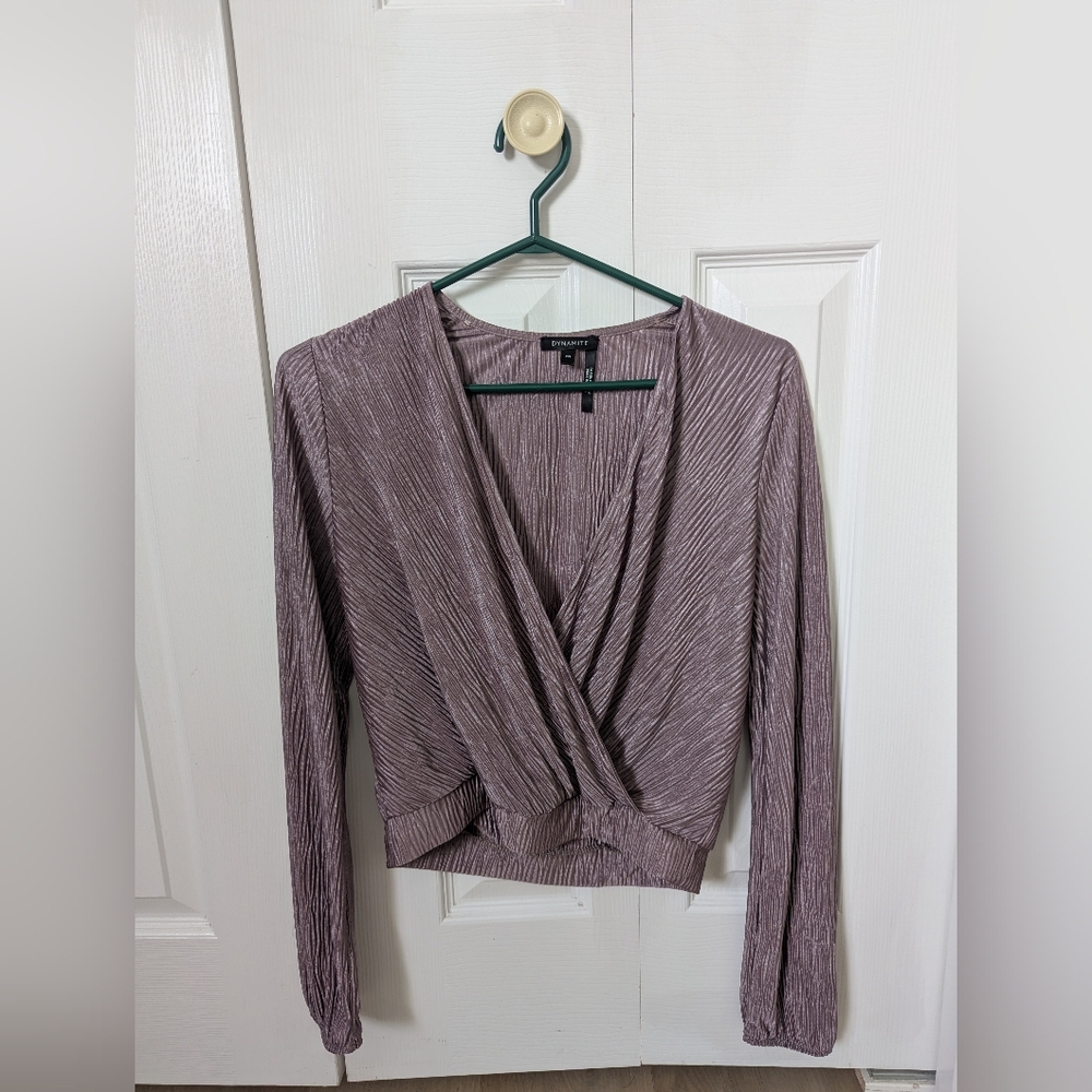 Dynamite Mauve Wrap Top